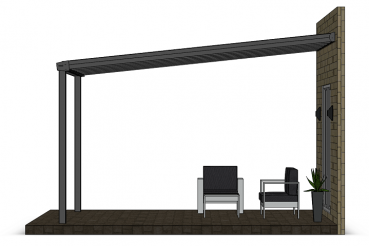 Preview: Überdachung mit VSG 8,76 mm matt, 4 x 4,5 m